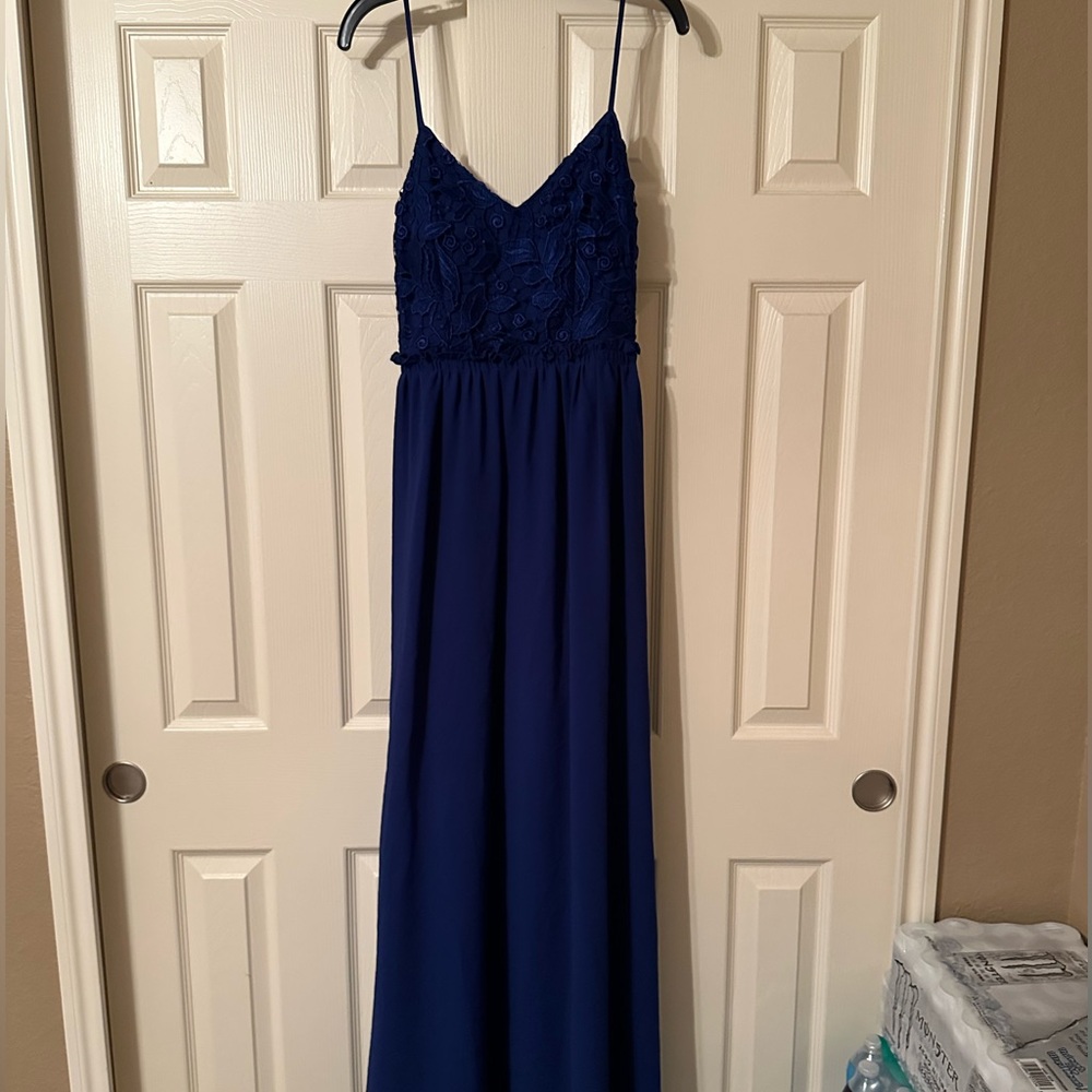 Royal Blue Spaghetti Strap Maxi Dress